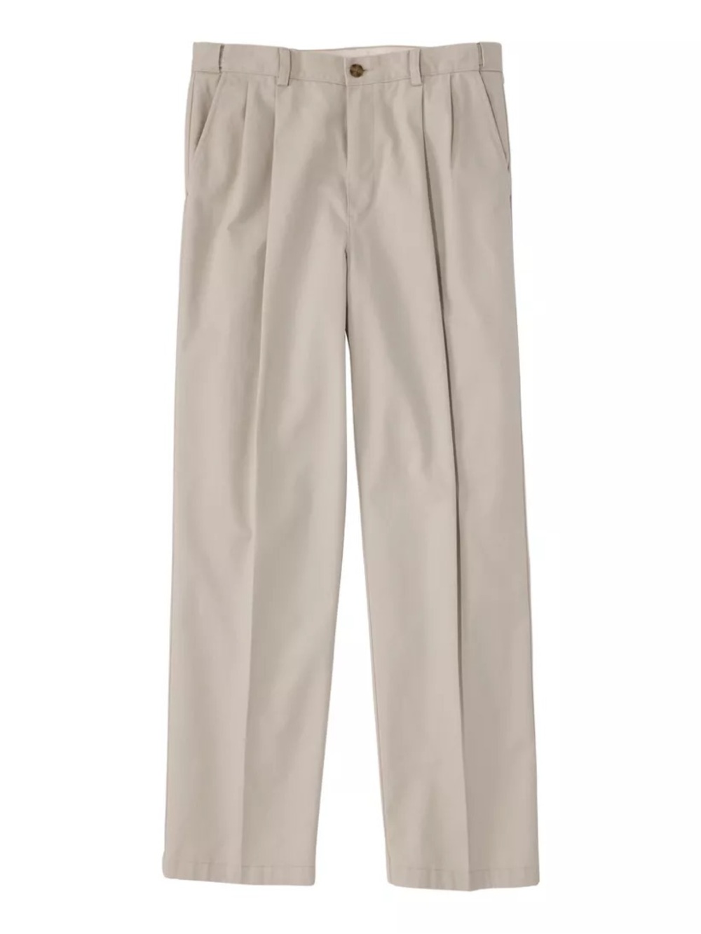 L.L. Bean New NWT Khaki Tan Beige Pleated Wrinkle-Free Double L Chinos 38 x 30